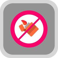 No Lighter Flat round corner Icon Design vector