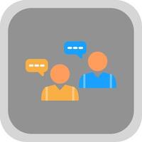 Conversation Flat round corner Icon Design vector