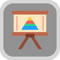Pyramid Chart Flat round corner Icon Design vector