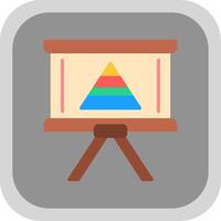 Pyramid Chart Flat round corner Icon Design vector