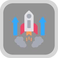 Rocket Flat round corner Icon Design vector