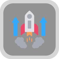 Rocket Flat round corner Icon Design vector