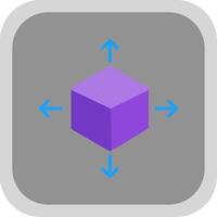 cubo plano redondo esquina icono diseño vector