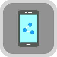 Mobile Phone Flat round corner Icon Design vector