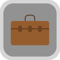 Suitcase Flat round corner Icon Design vector