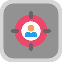 Target Audience Flat round corner Icon Design vector