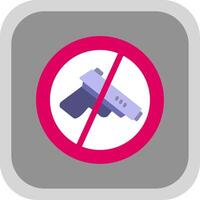 No Gun Flat round corner Icon Design vector