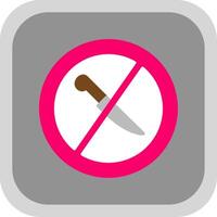 No Knife Flat round corner Icon Design vector