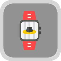 Watch Flat round corner Icon Design vector