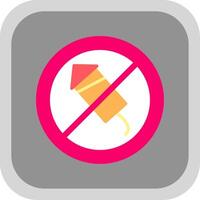 No Firework Flat round corner Icon Design vector