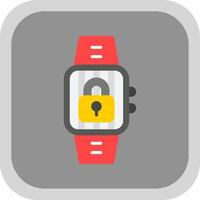 Lock Flat round corner Icon Design vector