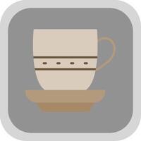 té taza plano redondo esquina icono diseño vector