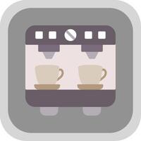 Coffee Machine Flat round corner Icon Design vector