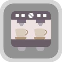 Coffee Machine Flat round corner Icon Design vector