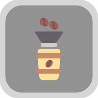 Coffee Filter Flat round corner Icon Design vector