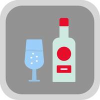 Wine Bottle Flat round corner Icon Design vector