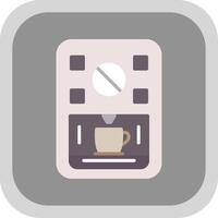 Coffee Machine Flat round corner Icon Design vector