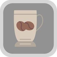 Coffee Cup Flat round corner Icon Design vector