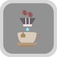 Coffee Filter Flat round corner Icon Design vector