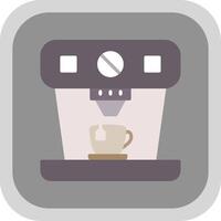 Coffee Machine Flat round corner Icon Design vector