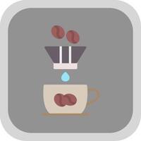 Coffee Filter Flat round corner Icon Design vector