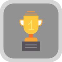 Trophy Flat round corner Icon Design vector