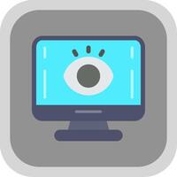 Computer Flat round corner Icon Design vector