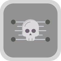 Skull Flat round corner Icon Design vector