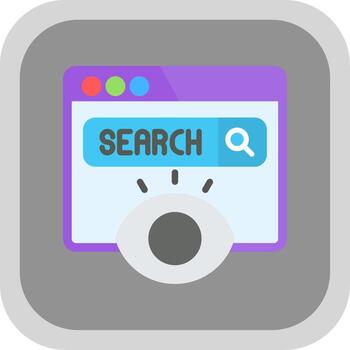 Browser Flat round corner Icon Design vector