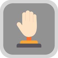 Hand Flat round corner Icon Design vector