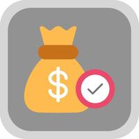 Cash Bag Flat round corner Icon Design vector