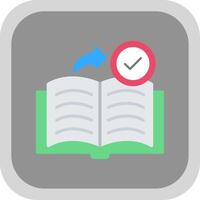 Book Flat round corner Icon Design vector