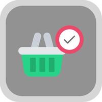 Basket Flat round corner Icon Design vector