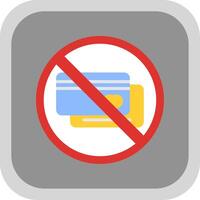 Prohibited Sign Flat round corner Icon Design vector