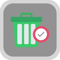 Trash Flat round corner Icon Design vector