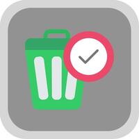 Waste Bin Flat round corner Icon Design vector