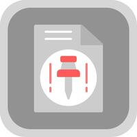Push Flat round corner Icon Design vector