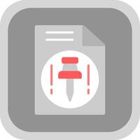 Push Flat round corner Icon Design vector