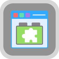 Plugins Flat round corner Icon Design vector