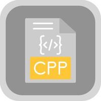 Cpp Flat round corner Icon Design vector