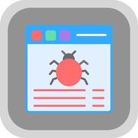 Bug Flat round corner Icon Design vector