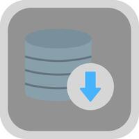 Database Download Flat round corner Icon Design vector