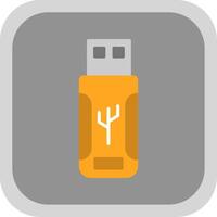 Flash Drive Flat round corner Icon Design vector