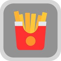 French Fries Flat round corner Icon Design vector