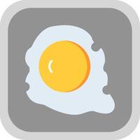 Fried Egg Flat round corner Icon Design vector