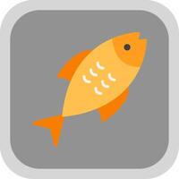 pescado plano redondo esquina icono diseño vector