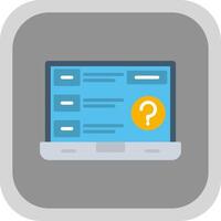 Question Flat round corner Icon Design vector