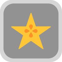 Star Fruit Flat round corner Icon Design vector