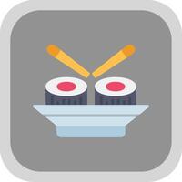 Sushi plano redondo esquina icono diseño vector