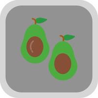 Avocado Flat round corner Icon Design vector